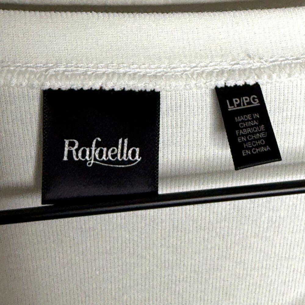 Rafaella Womens Knit Top Large Petite White Rope Gold Scoop Neck Nautical Basics - Picture 3 of 9